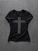 V2 STUDDED CROSS SHORT SLEEVE TOP