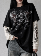 GOTHIC CROSS LAYERED LONGSLEEVE