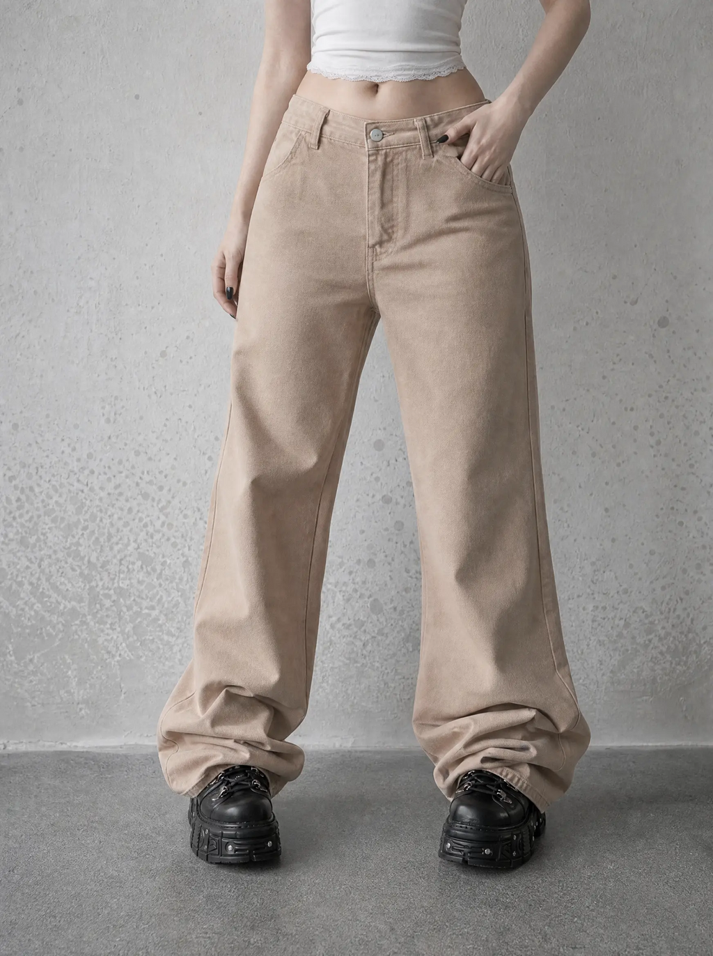 Desert Sand Baggy Jeans — view 2 | Soft Blades