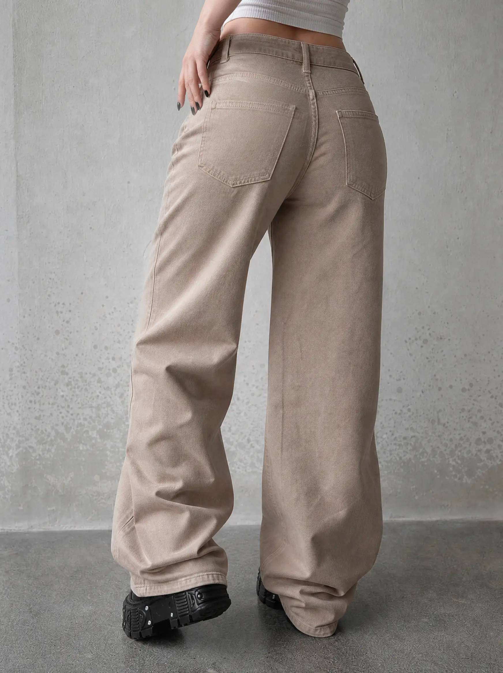 Desert Sand Baggy Jeans — view 3 | Soft Blades