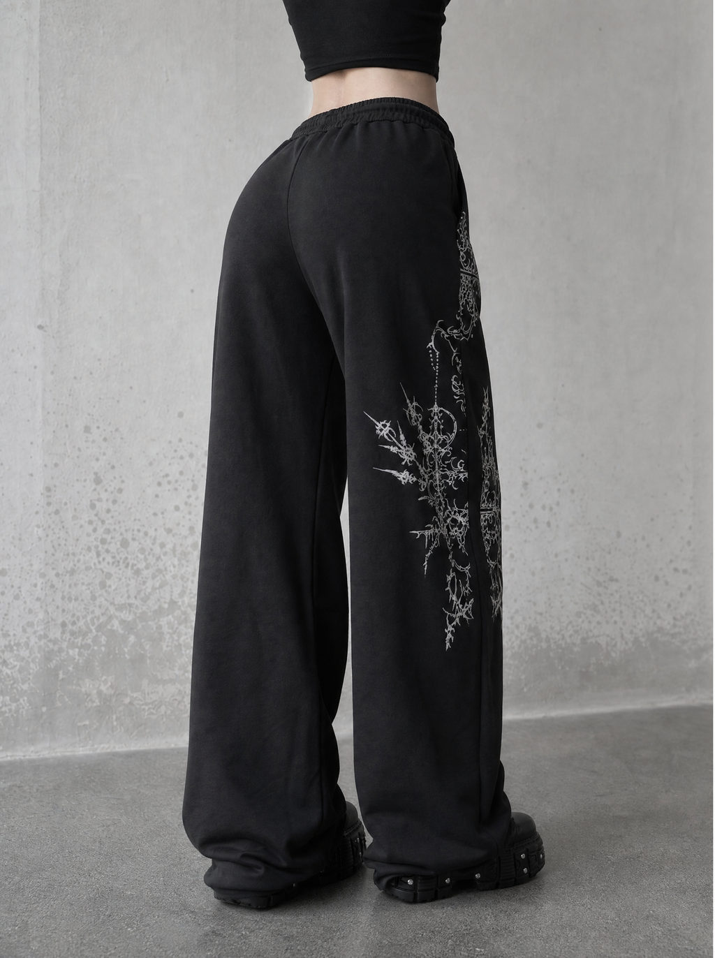 Cathedral Cross Wide-Leg Sweatpants — view 3 | Soft Blades