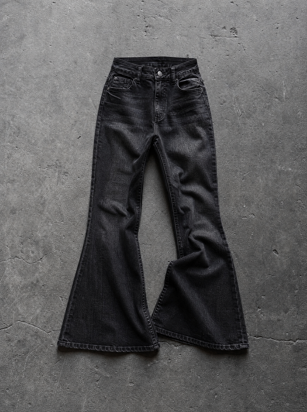 Crystal Cross Low-Rise Flare Jeans — view 5 | Soft Blades