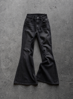 Crystal Cross Low-Rise Flare Jeans — view 5 | Soft Blades