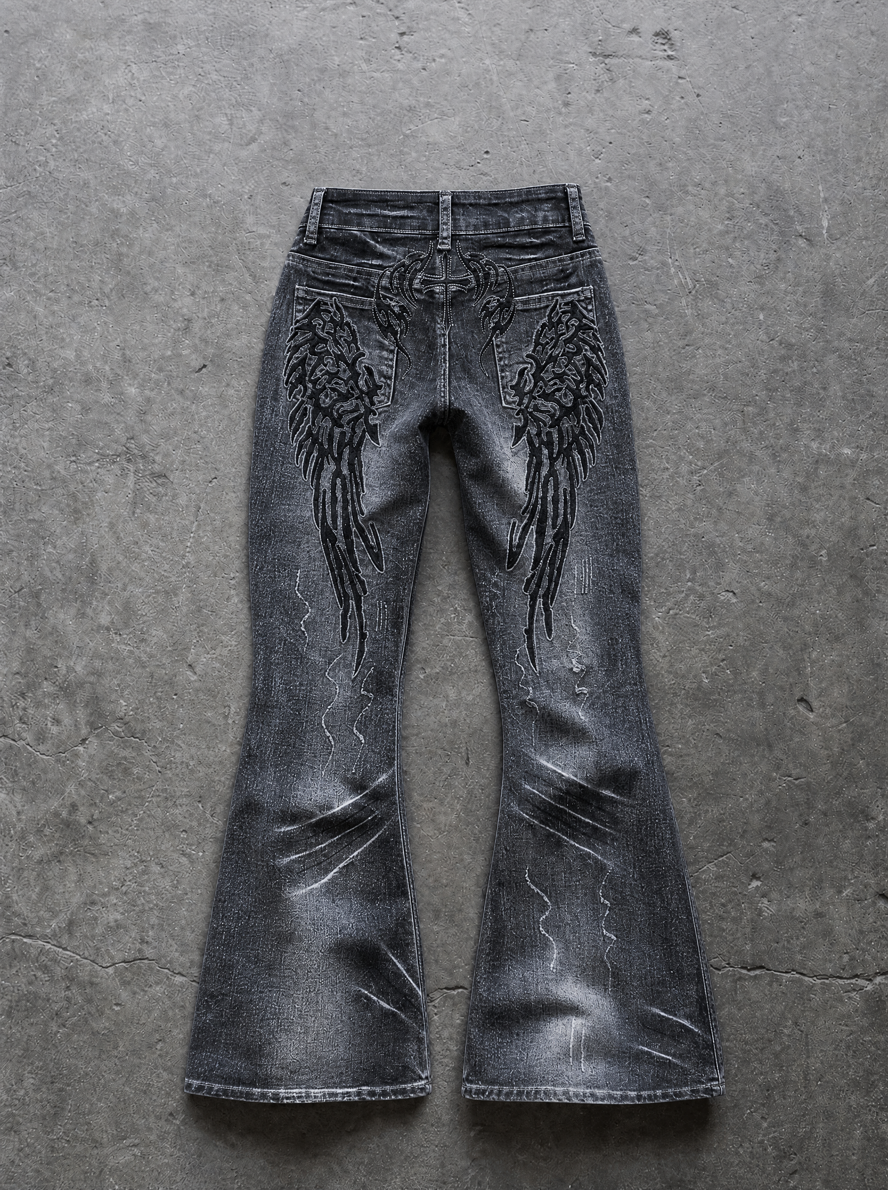 Fallen Angel Flare Jeans — view 5 | Soft Blades