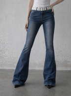 Retro Wing Flare Jeans — view 2 | Soft Blades