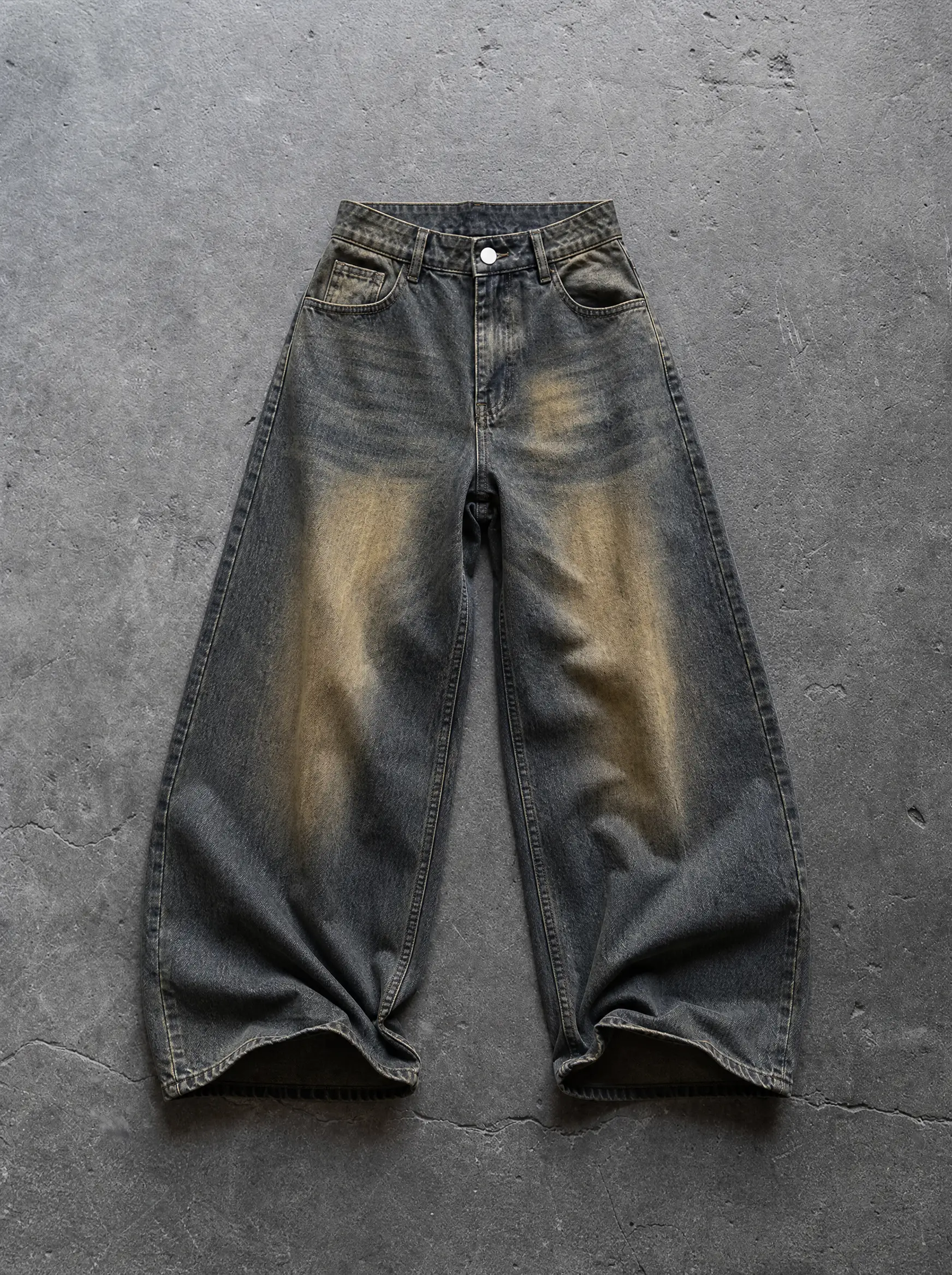 Mud Wash Baggy Jeans — view 4 | Soft Blades