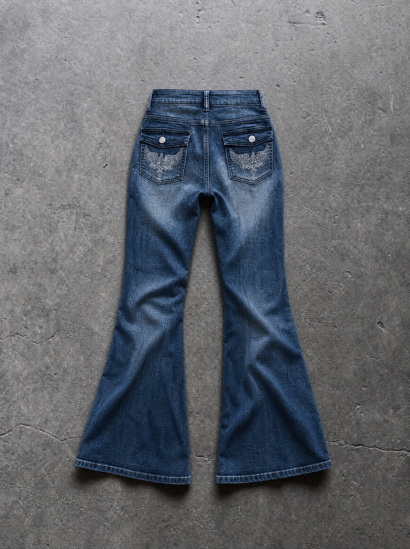 Retro Wing Flare Jeans — view 5 | Soft Blades