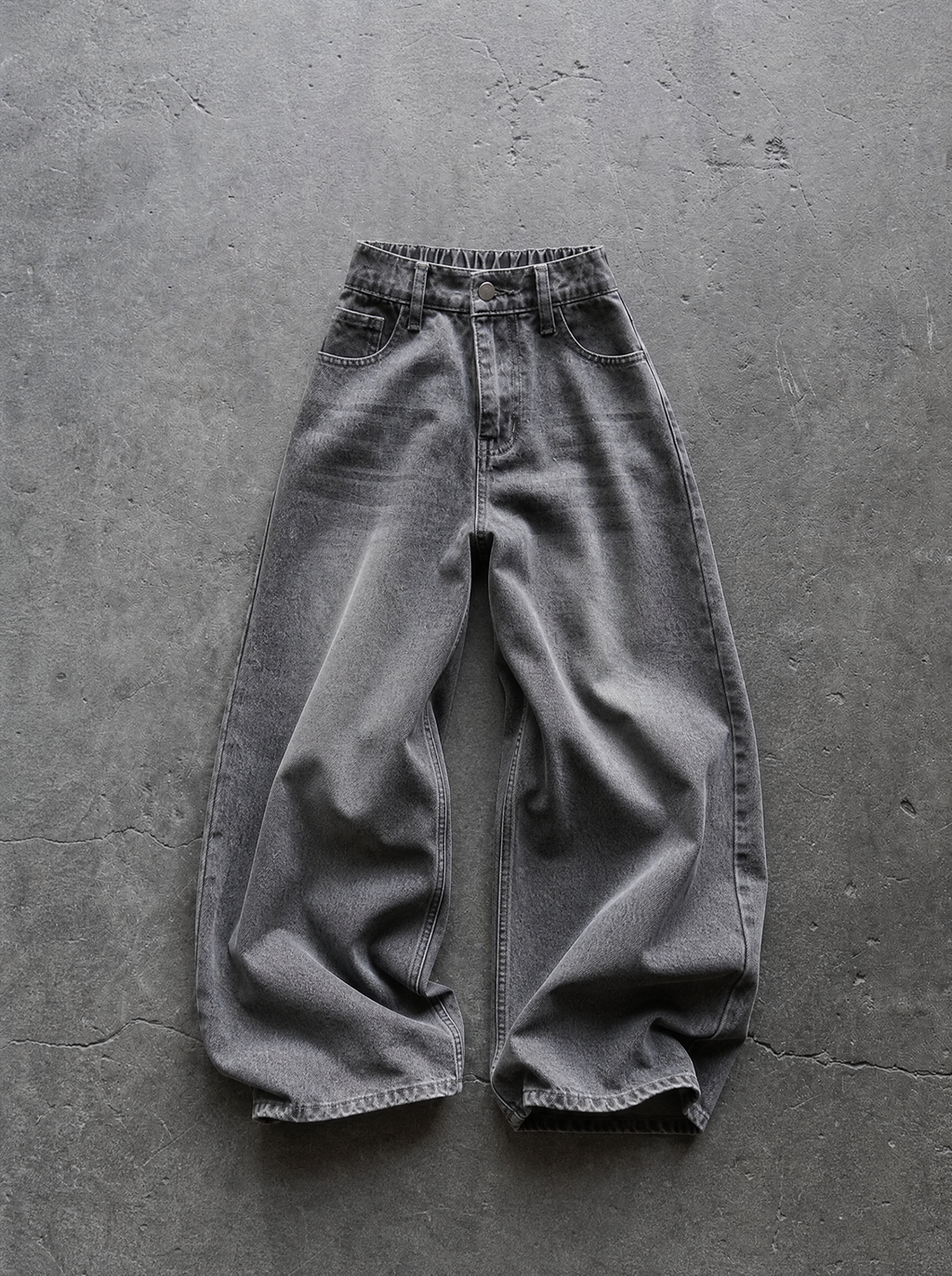 Ash Grey Super Baggy Jeans — view 5 | Soft Blades