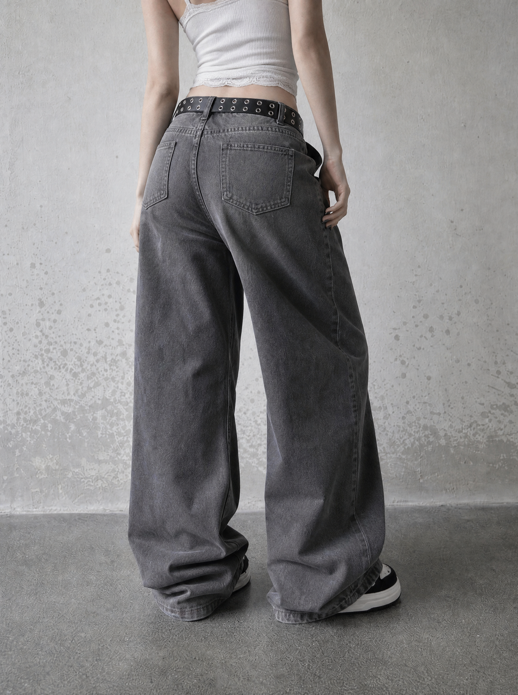 Ash Grey Super Baggy Jeans — view 4 | Soft Blades