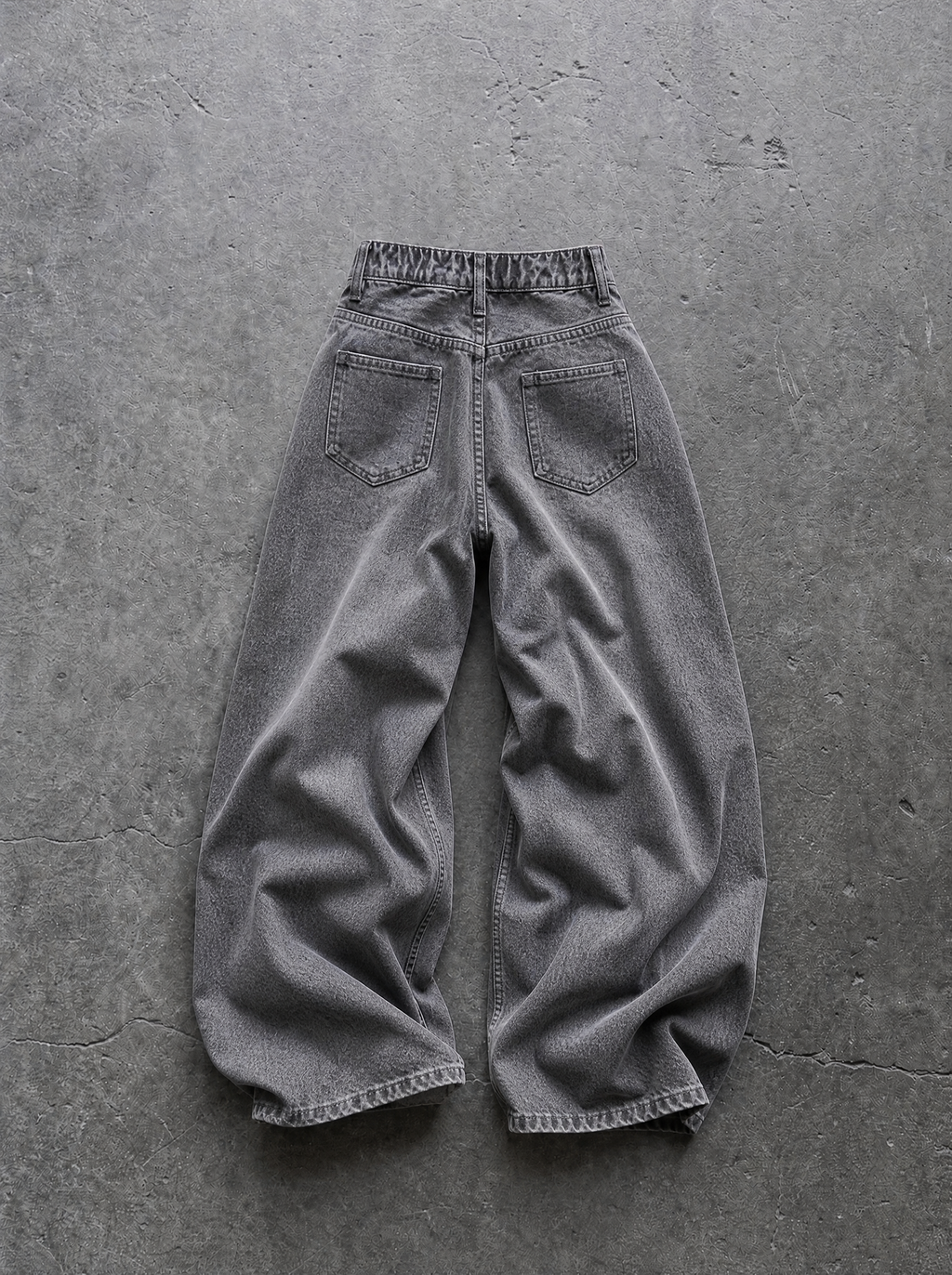 Ash Grey Super Baggy Jeans — view 6 | Soft Blades