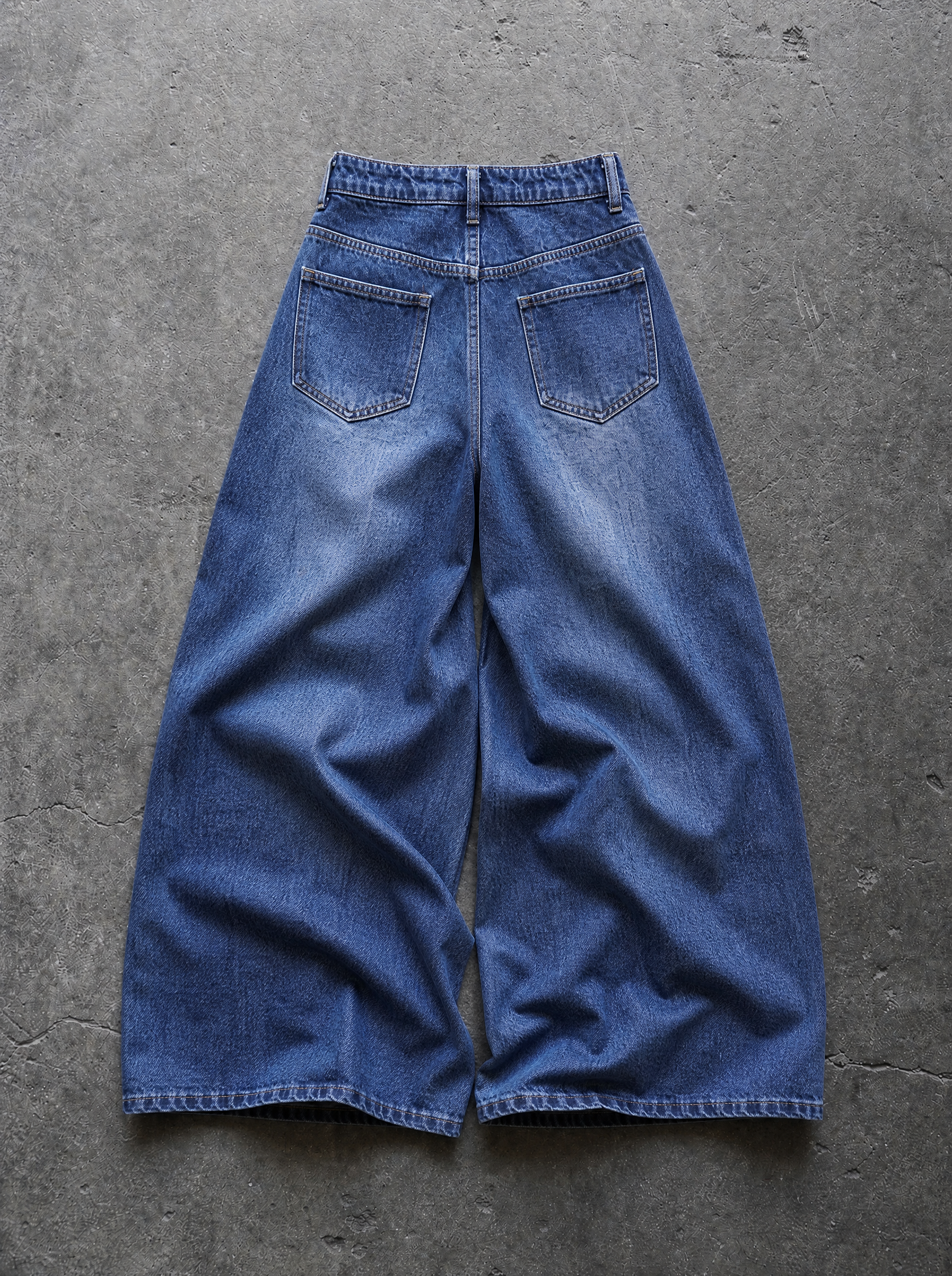 Ocean Wash Wide-Leg Baggy Jeans — view 5 | Soft Blades
