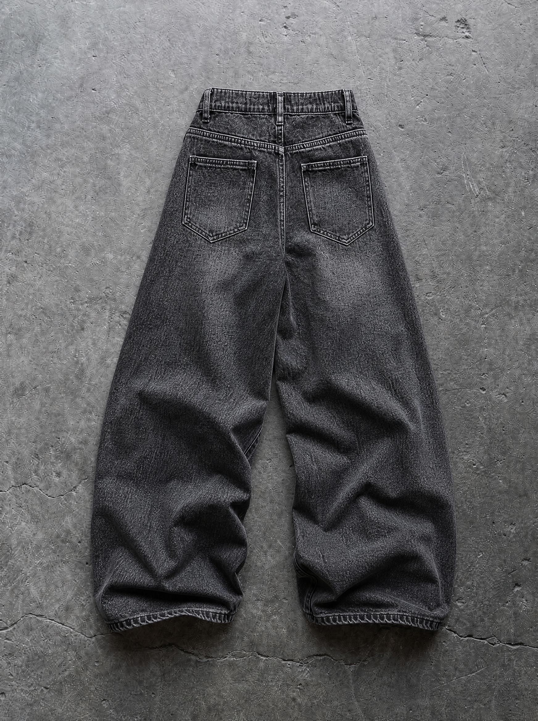 Charcoal Wash Baggy Jeans — view 5 | Soft Blades