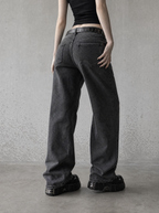 Charcoal Wash Baggy Jeans — view 3 | Soft Blades