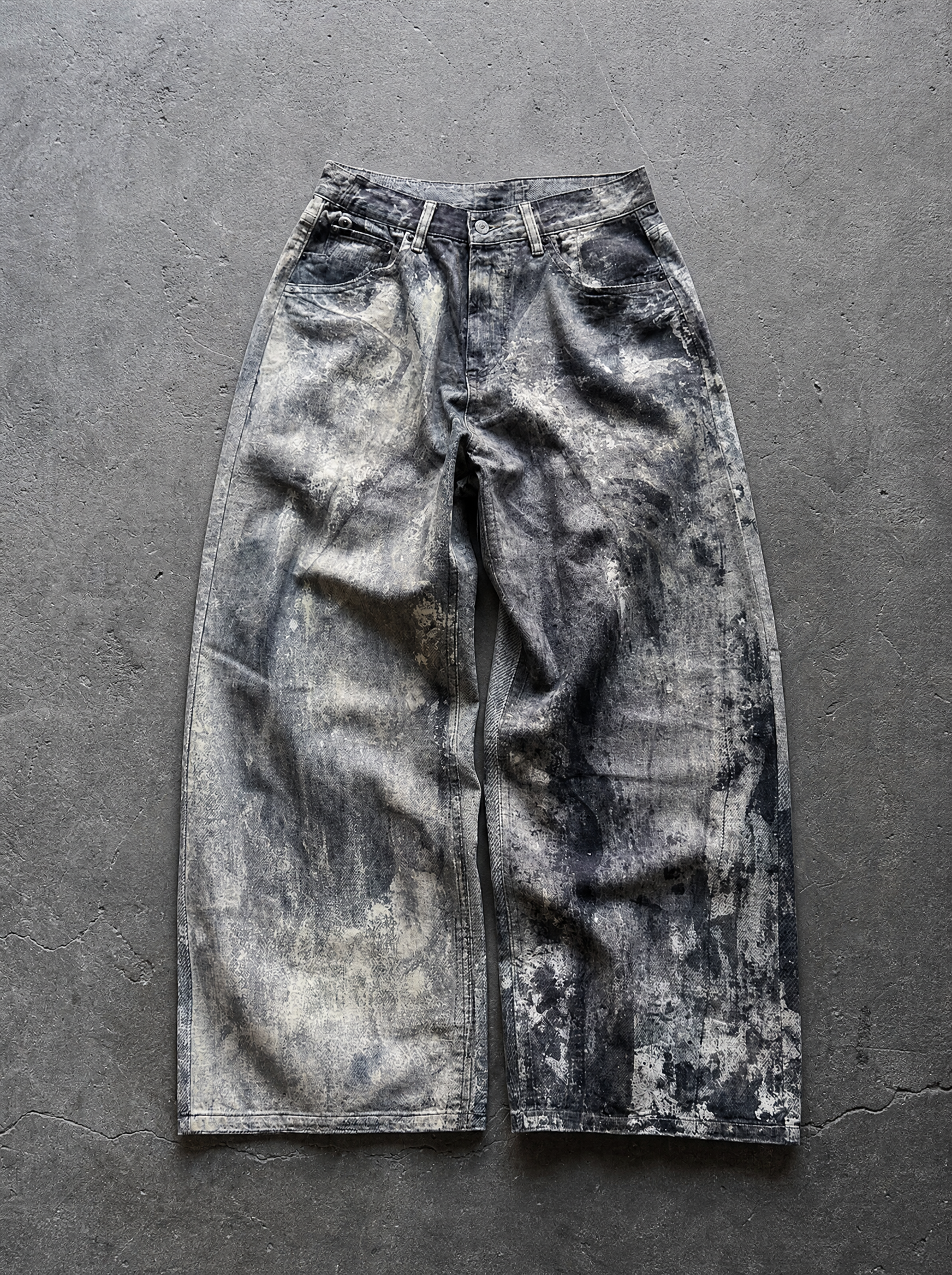 Paint Splatter Baggy Jeans — view 4 | Soft Blades
