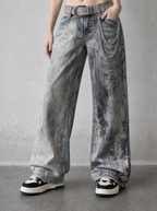 Paint Splatter Baggy Jeans — view 2 | Soft Blades