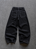 Contrast Stitch Barrel Jeans — view 5 | Soft Blades