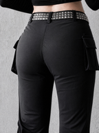 Low-Rise Flared Cargo Pants