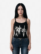 Black cami with white dagger print