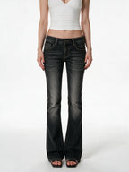 Faded black bootcut jeans
