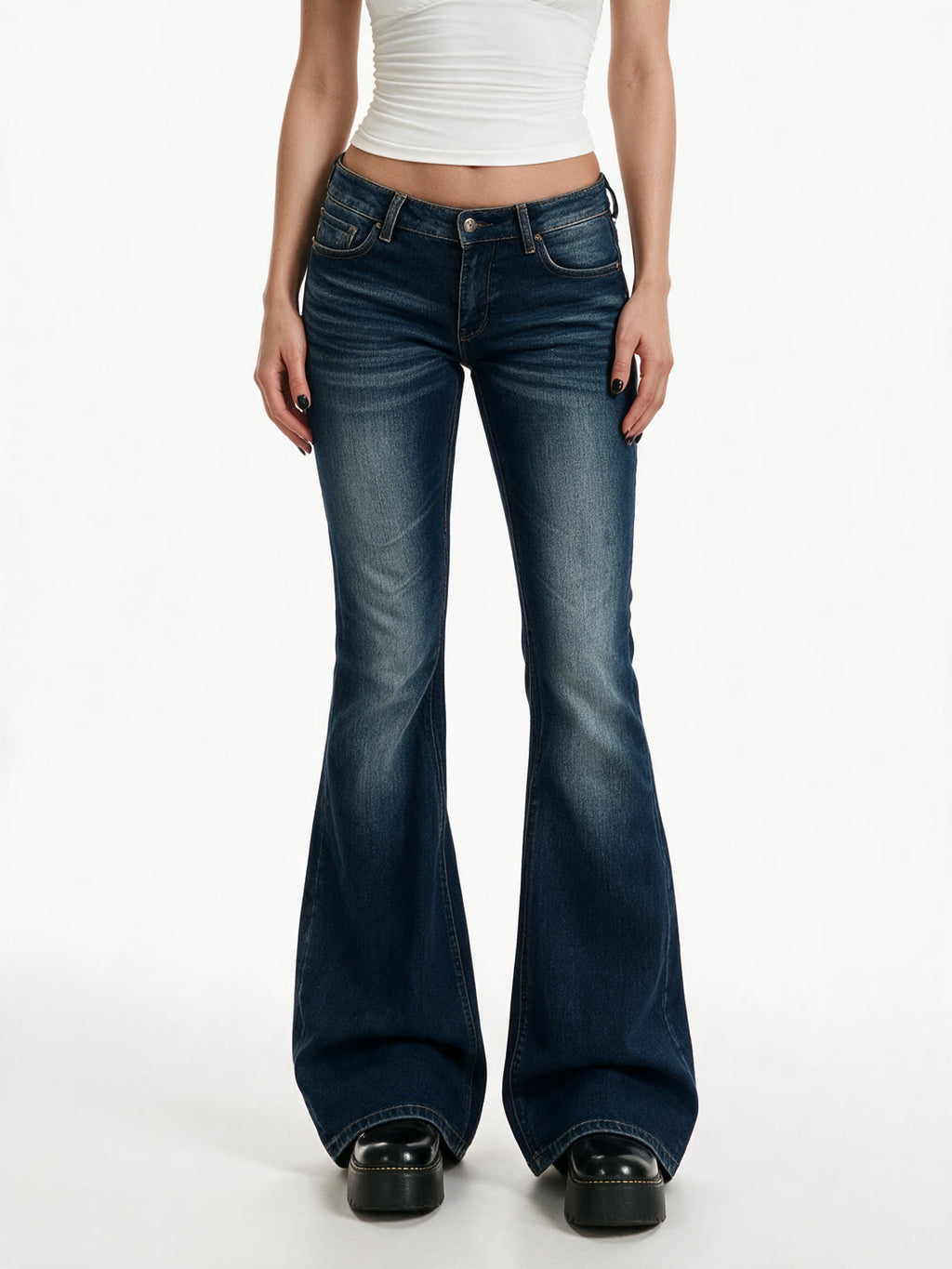 Dark indigo flare jeans