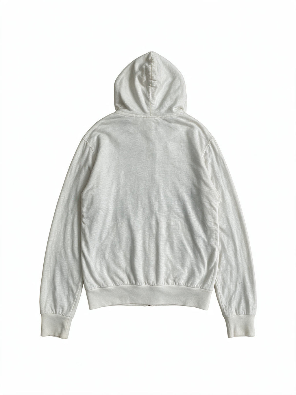 White zip hoodie with winged gothic print