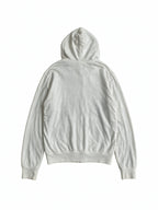 White zip hoodie with winged gothic print
