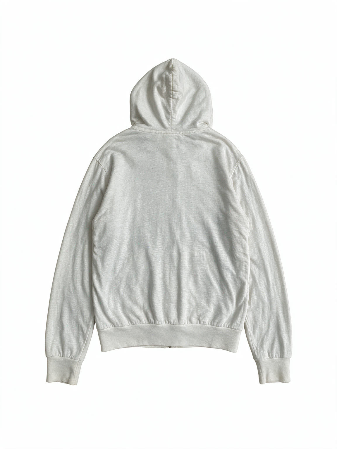 White zip hoodie with winged gothic print