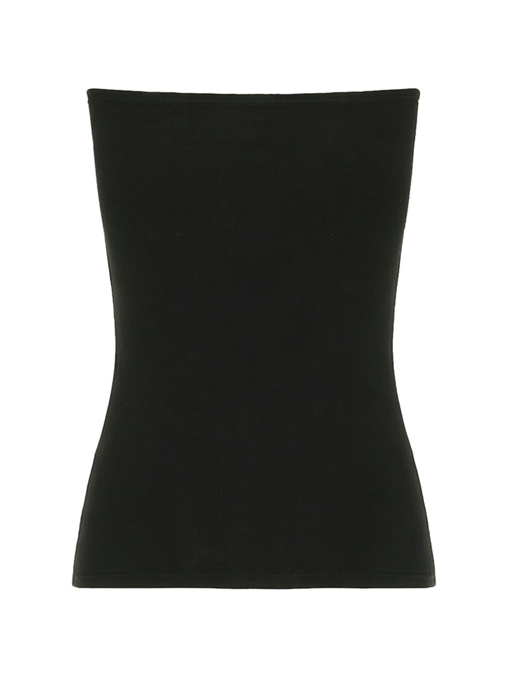 Black strapless tube top with a winged print
