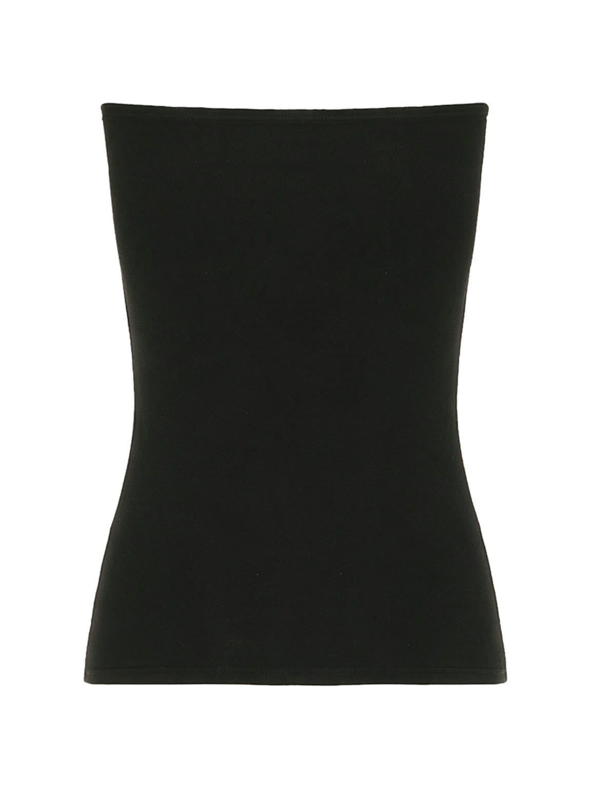 Black strapless tube top with a winged print