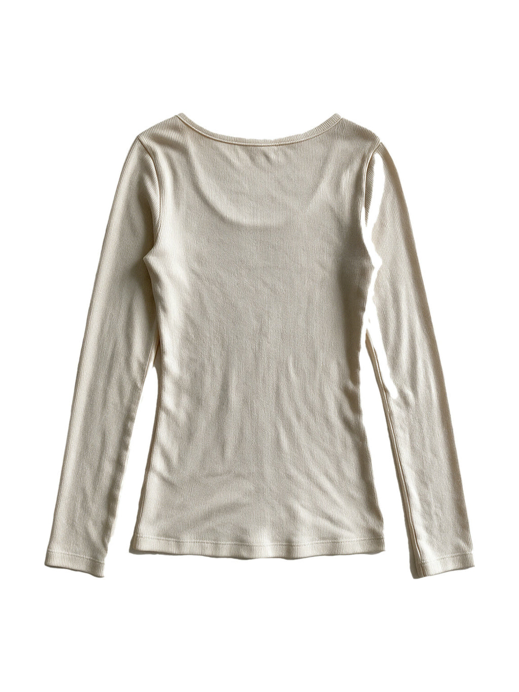 Cream fitted long sleeve baby tee with letter print