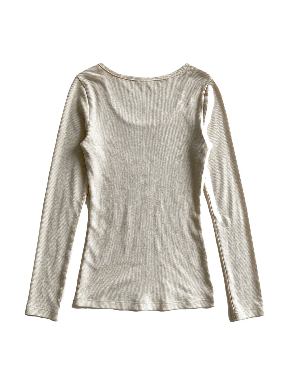 Cream fitted long sleeve baby tee with letter print