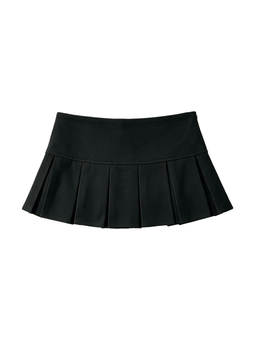 Black pleated mini skirt with silver side buttons