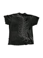 Washed black oversized tee with a skeletal back print