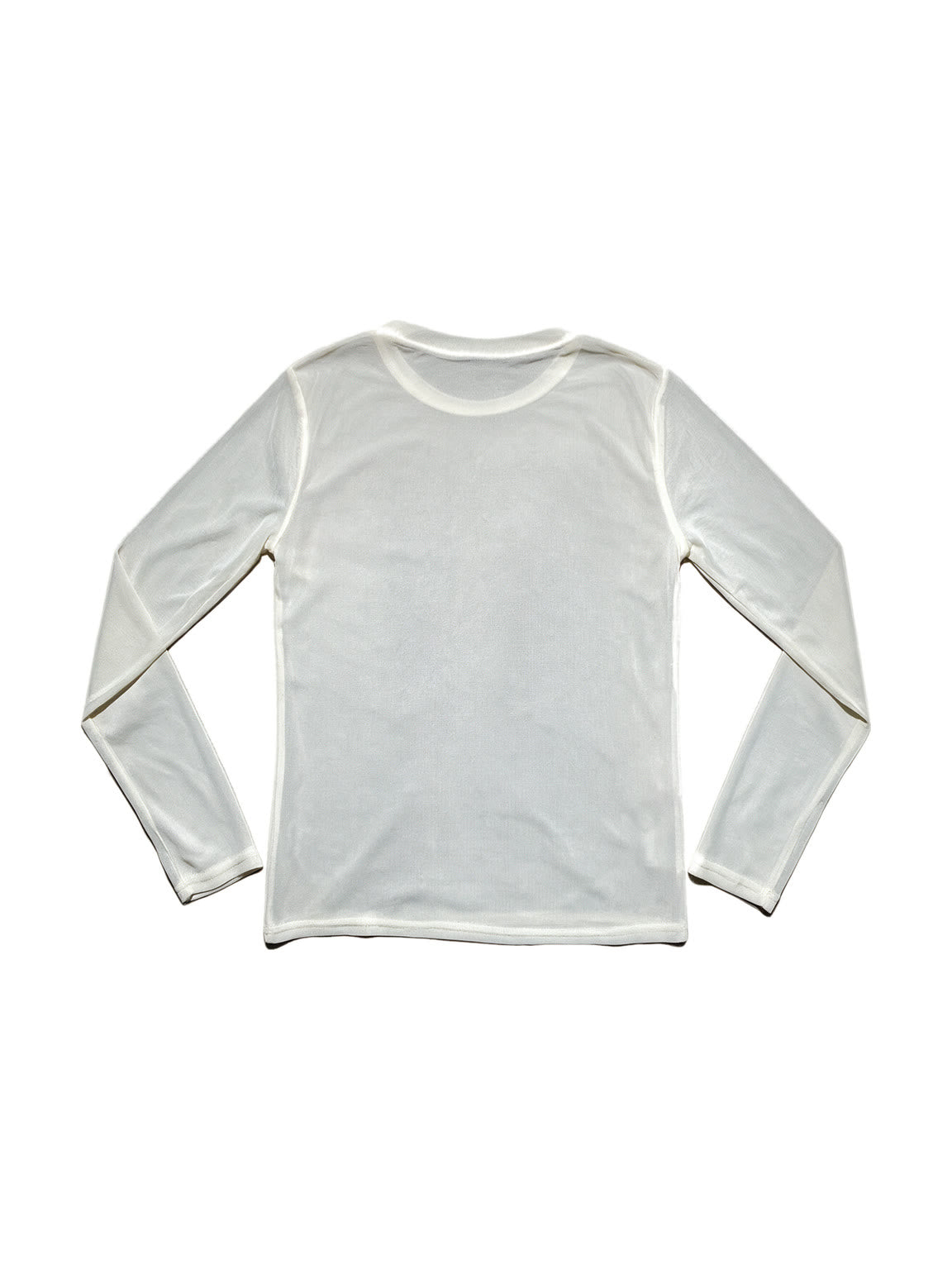 Cream long sleeve tee printed with a magazine style photo spread
