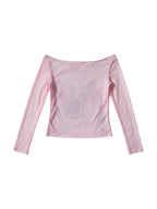 Pink sheer mesh long sleeve top with anime print