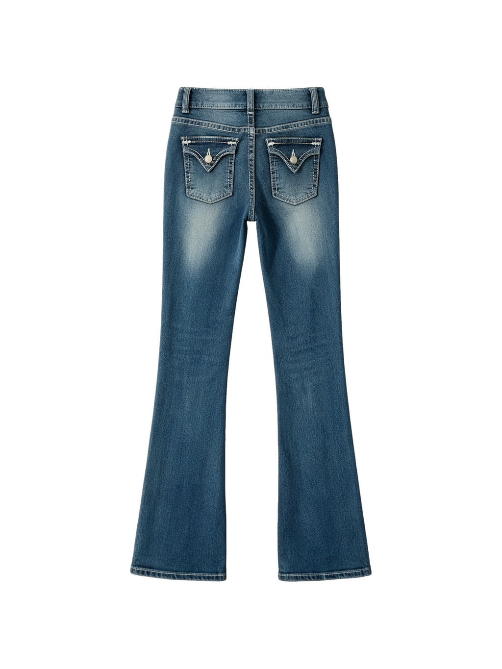 Blue baggy jeans with embroidered pockets