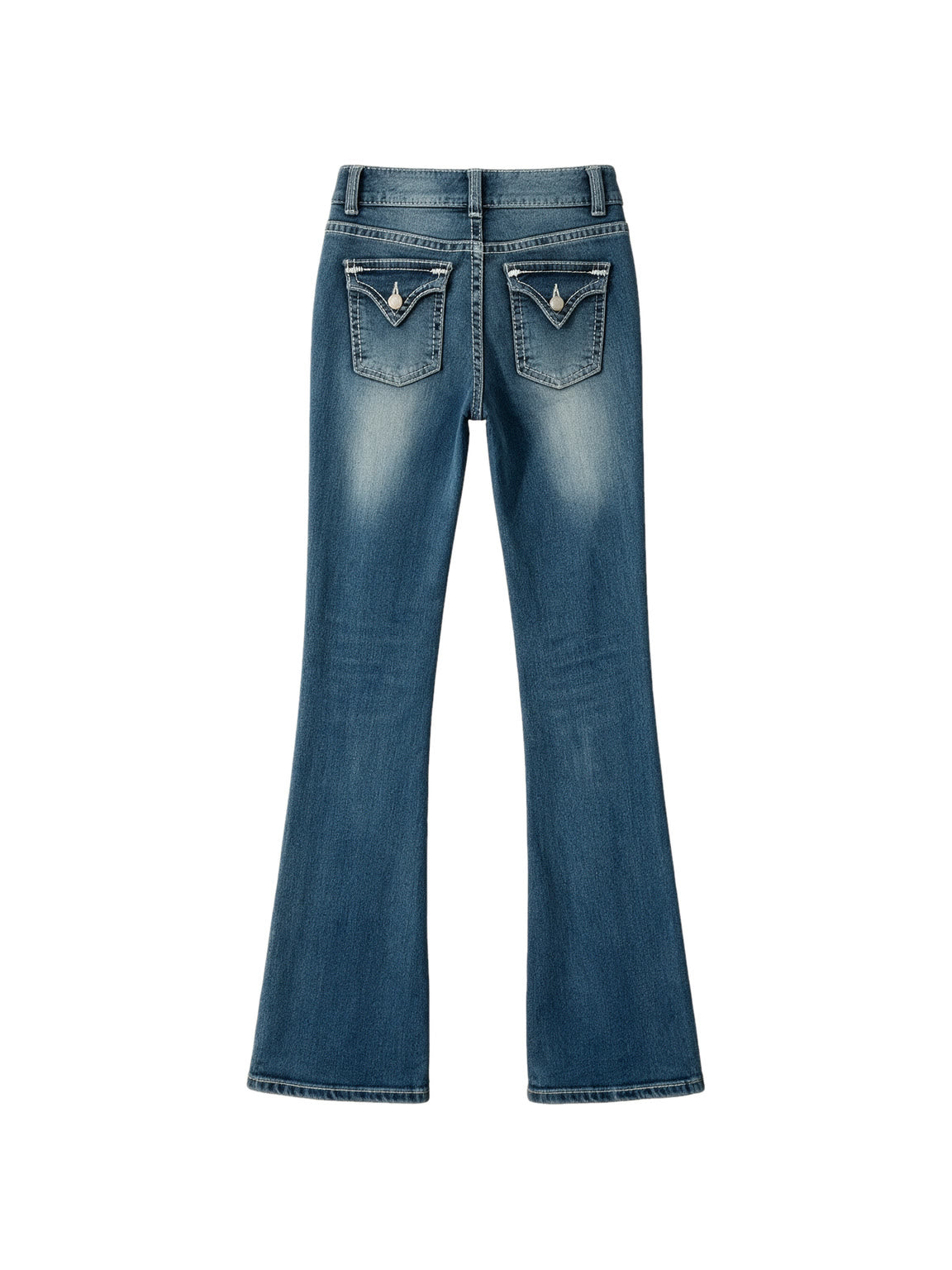 Blue baggy jeans with embroidered pockets