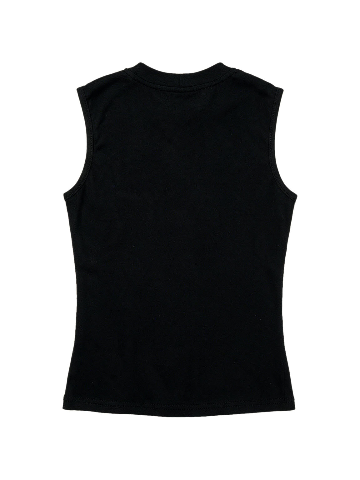 Black bustier tank with safety pins and a studded cross