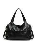Soft black leather slouch hobo bag