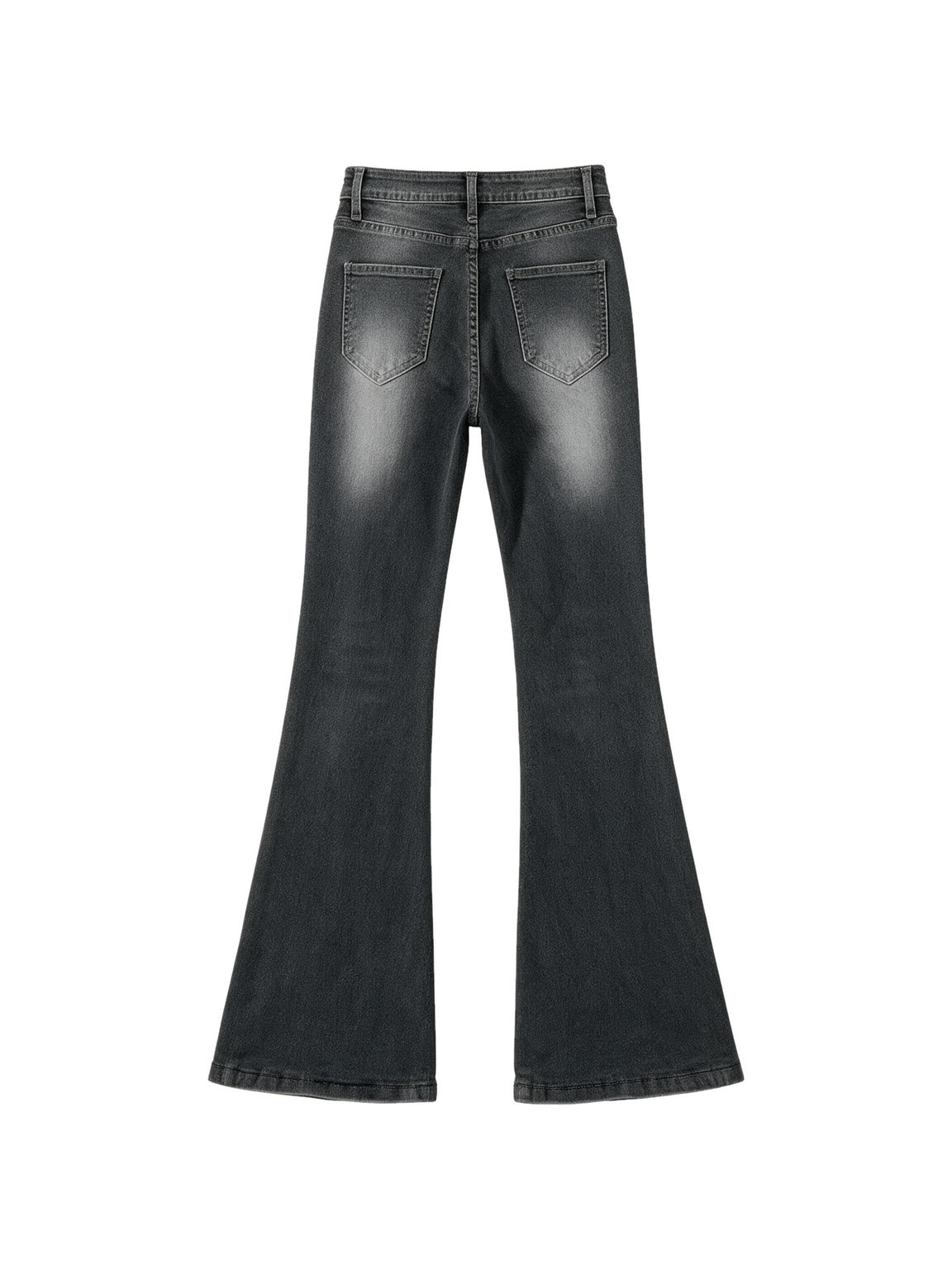 Grey washed high waist flare jeans