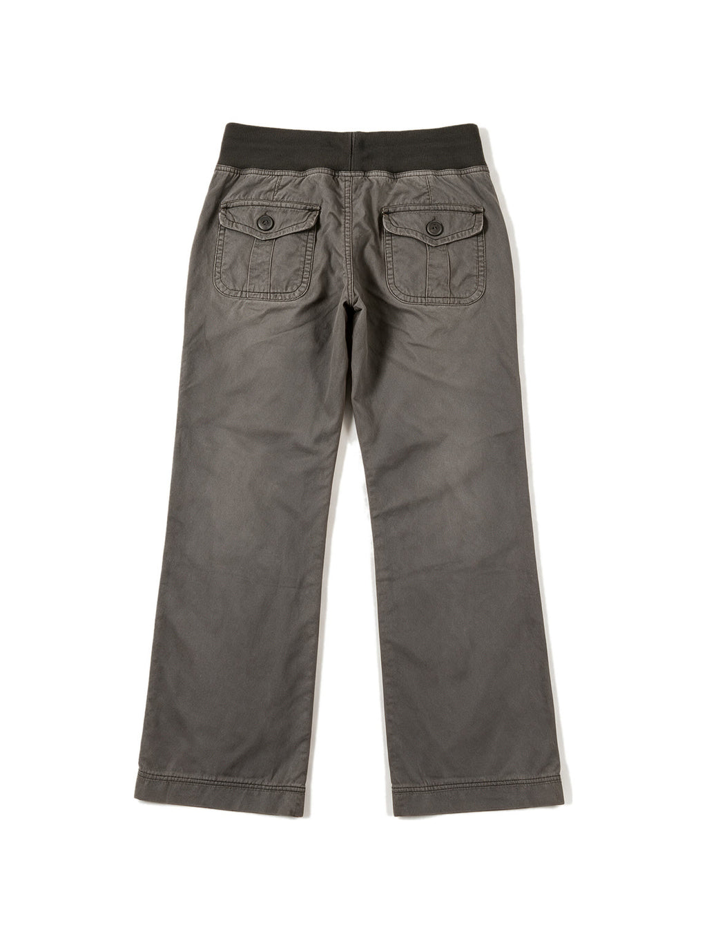 Washed taupe low rise trousers with a lace up waist