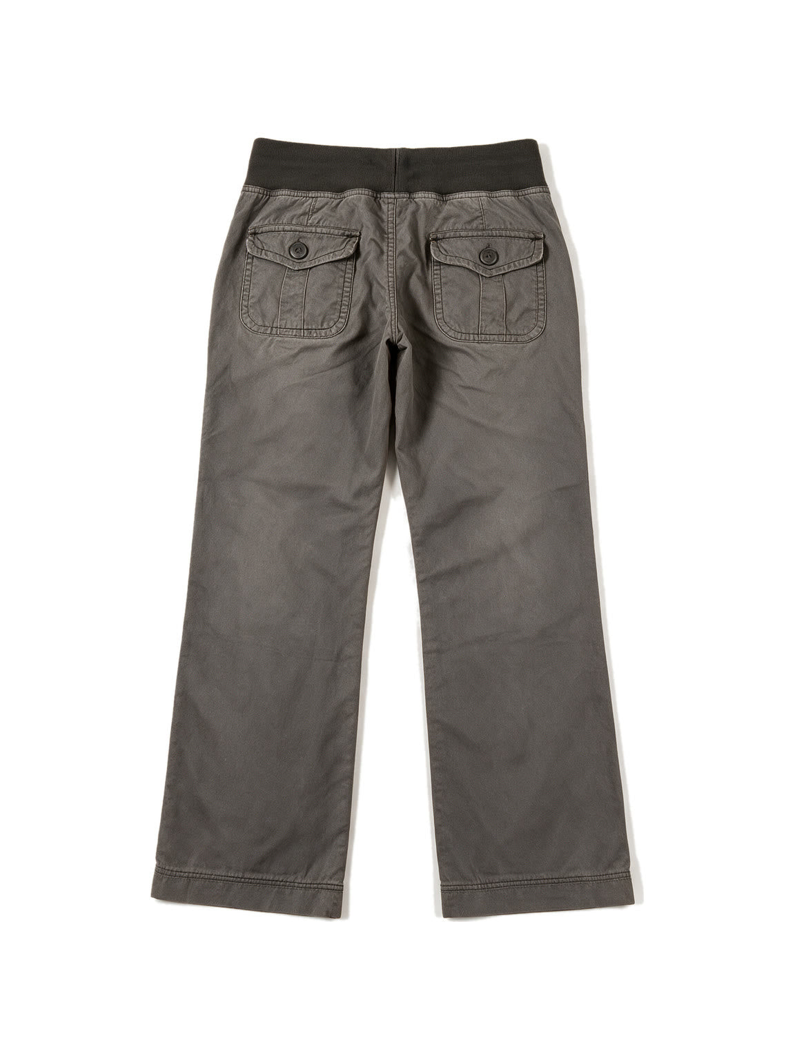 Washed taupe low rise trousers with a lace up waist