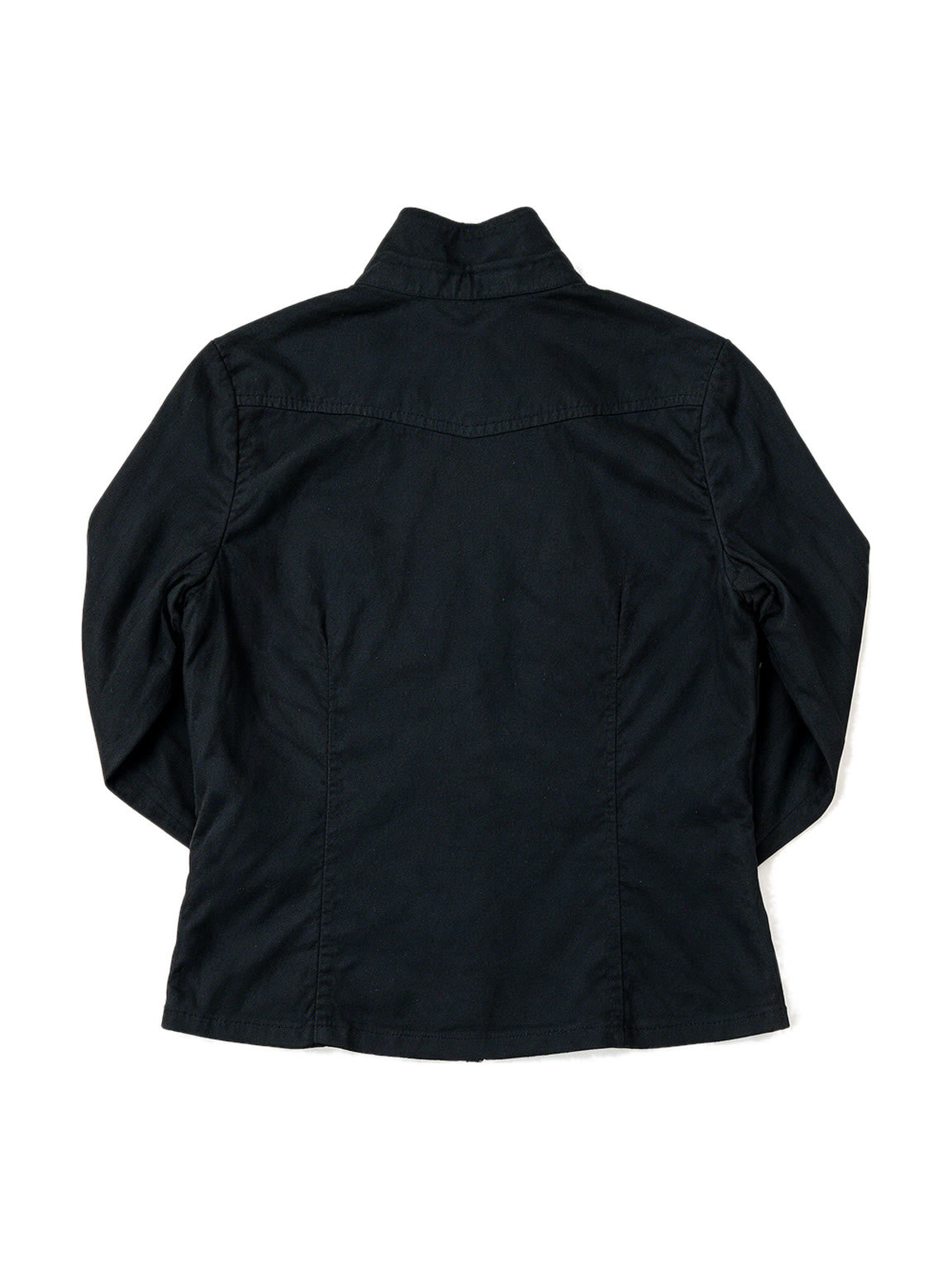 Slim black jacket with twin zips and leather trimmed pockets