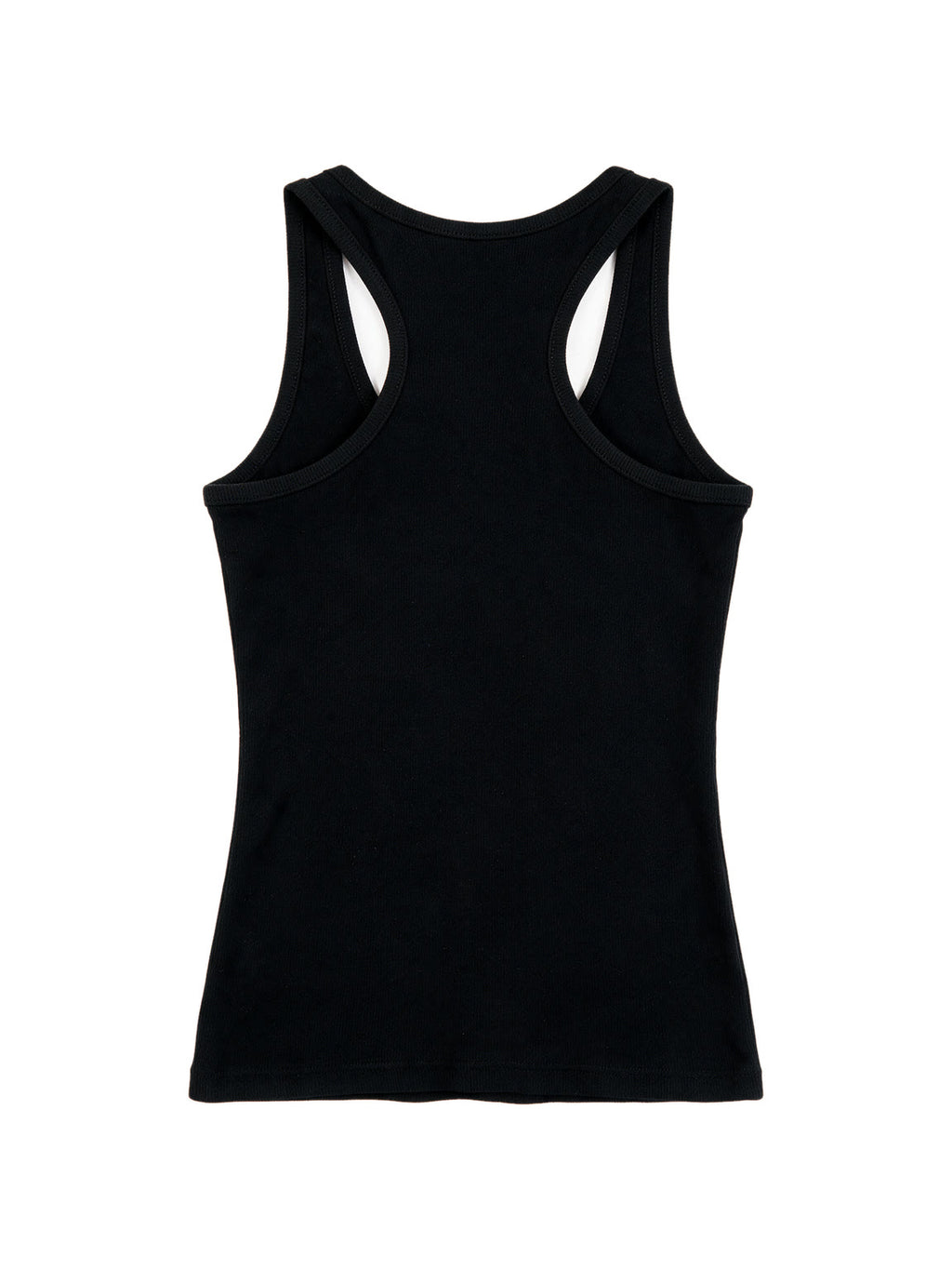 Black racer back tank with a rhinestone skull