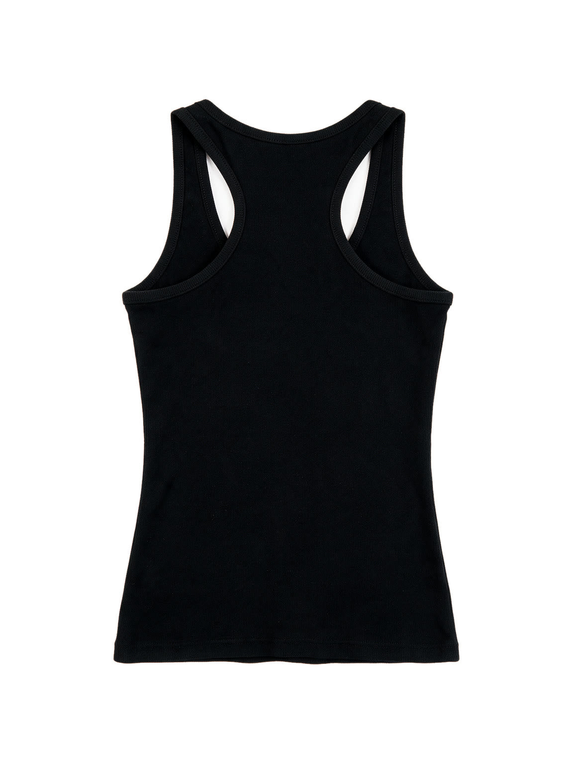 Black racer back tank with a rhinestone skull