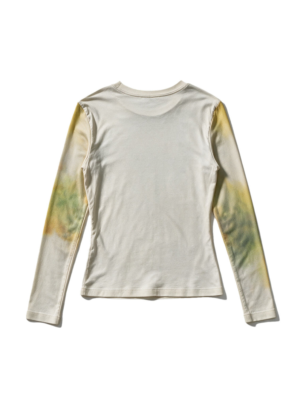 Cream long sleeve tee with a large anime face print