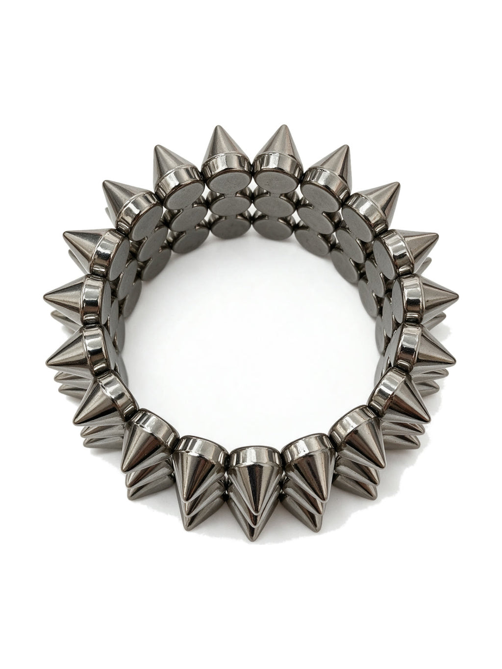 Chunky gunmetal spike stretch bracelet