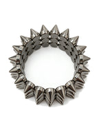 Chunky gunmetal spike stretch bracelet