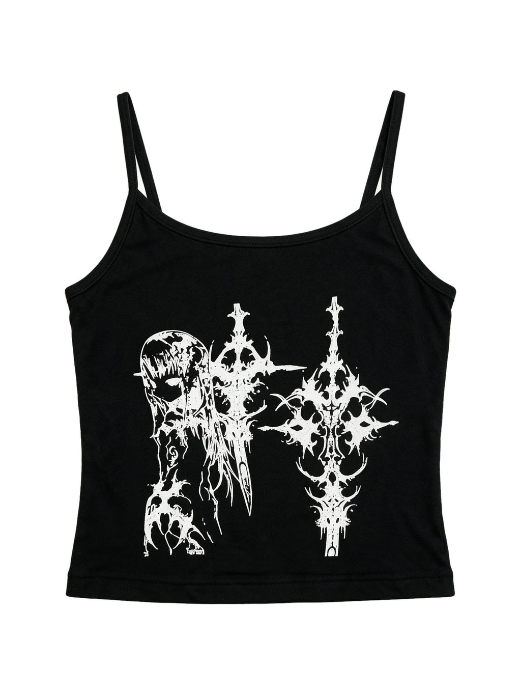 Black cami with white dagger print