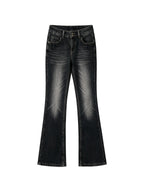 Faded black bootcut jeans